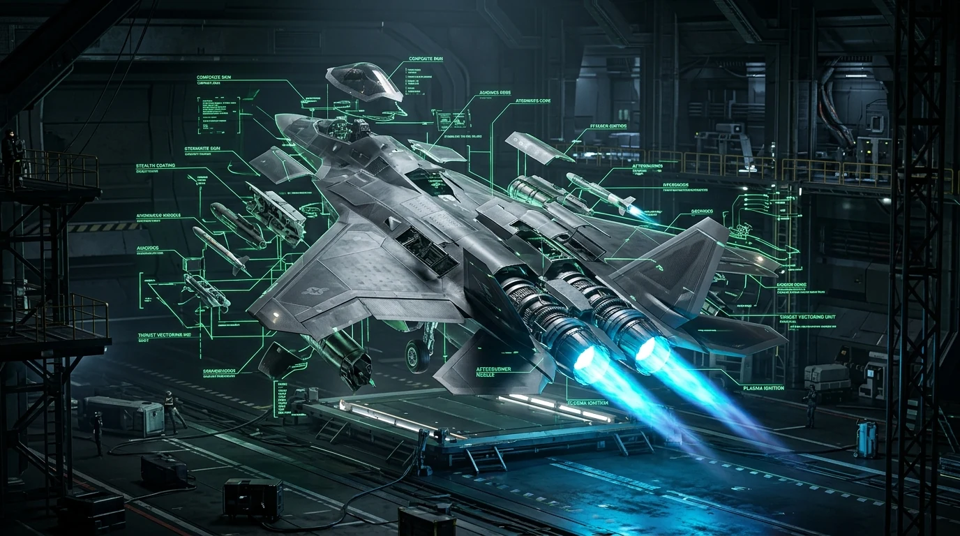 Caza Stealth F-22 (Exploded View)